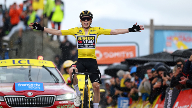Vingegaard si riscalda per la difesa del Tour de France nella vittoria di Dauphine